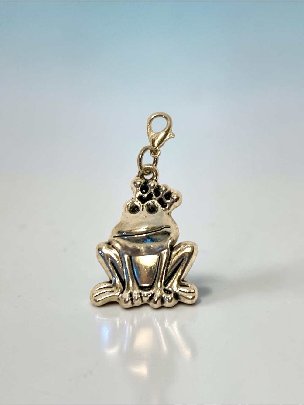 Silver Frog Prince Charm for bags, backpacks, & more handmade